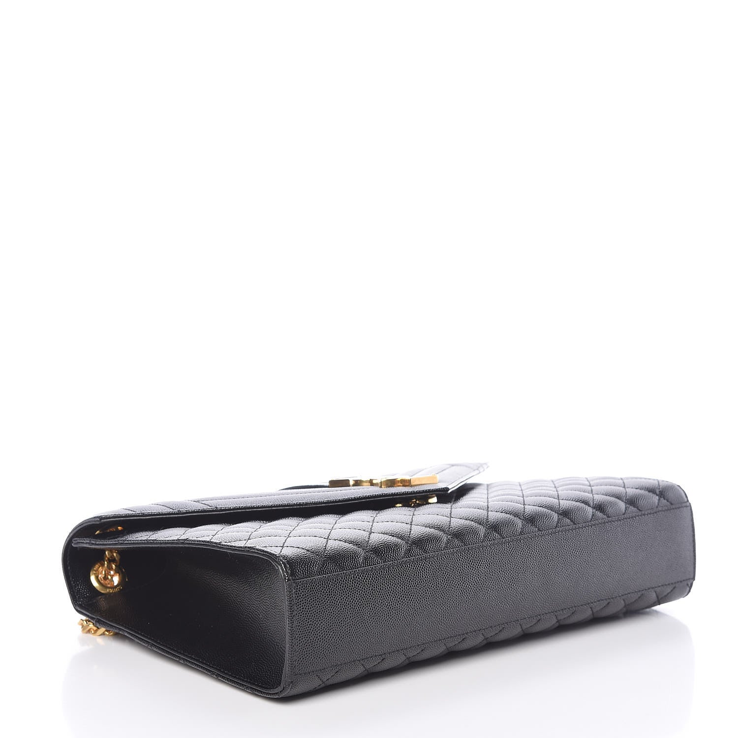 Saint Laurent Grain De Poudre Textured Mixed Matelasse Large Triquilt Monogram Satchel Black 4 of 11