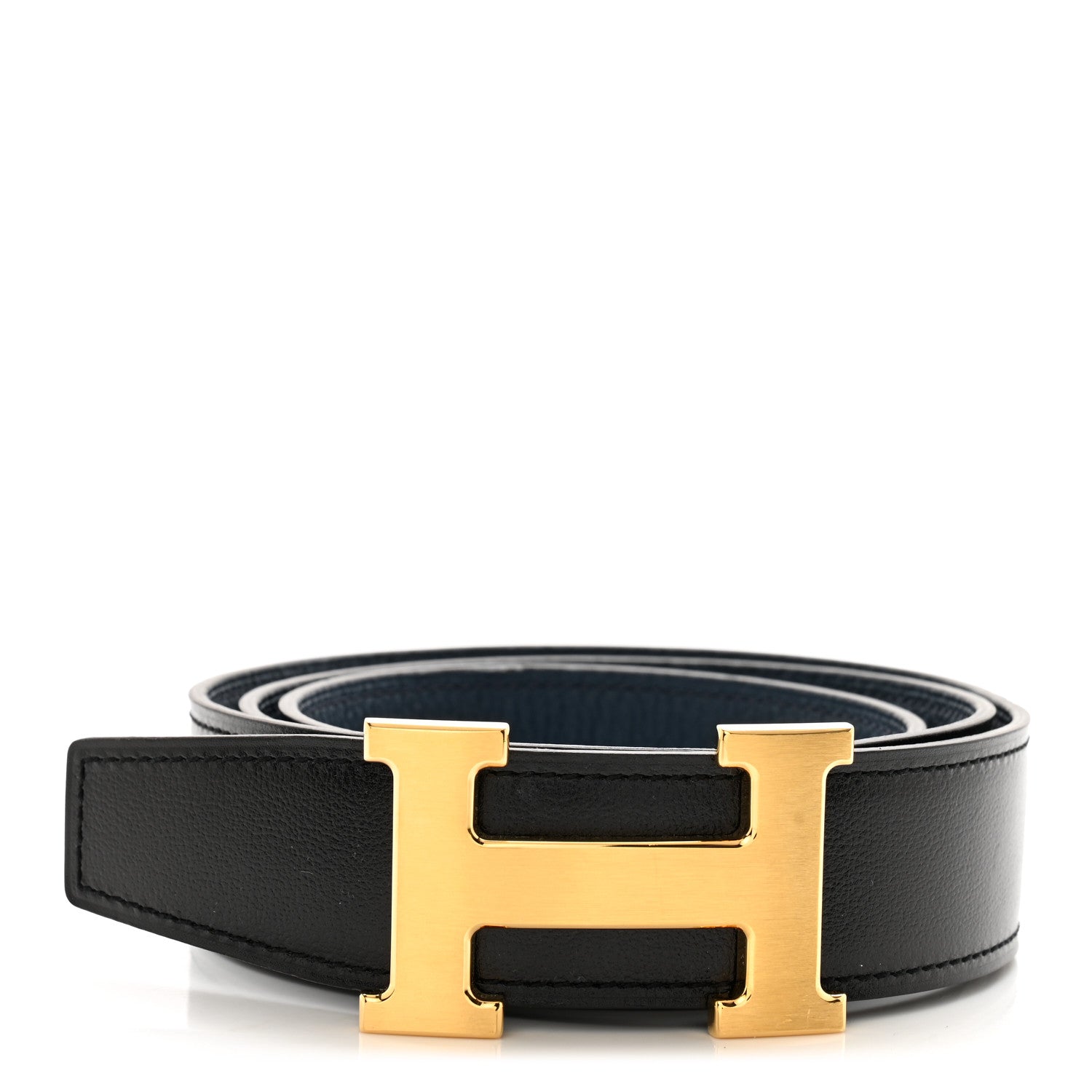 Hermes Box Togo 32mm H Belt 90 36 Black Bleu de Prusse 1 of 7