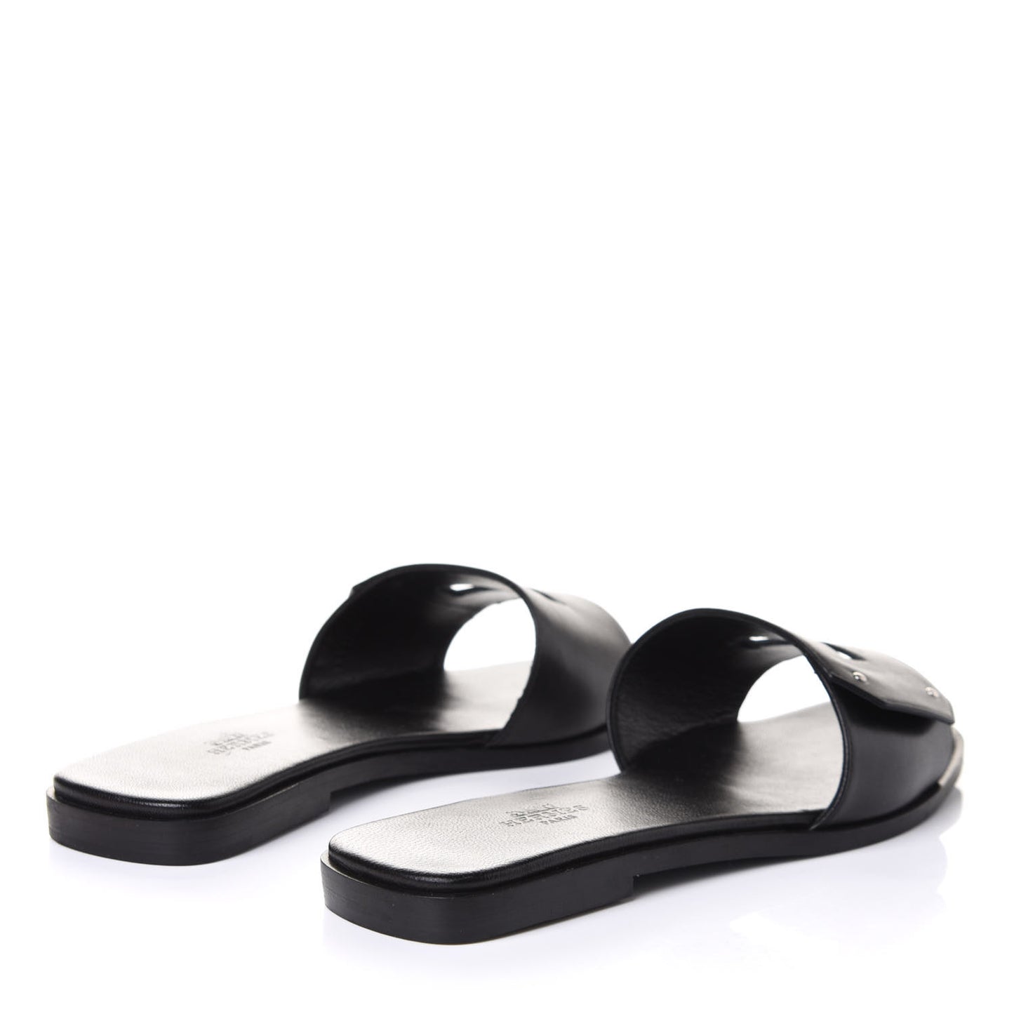 Calfskin View Sandals 37.5 Black