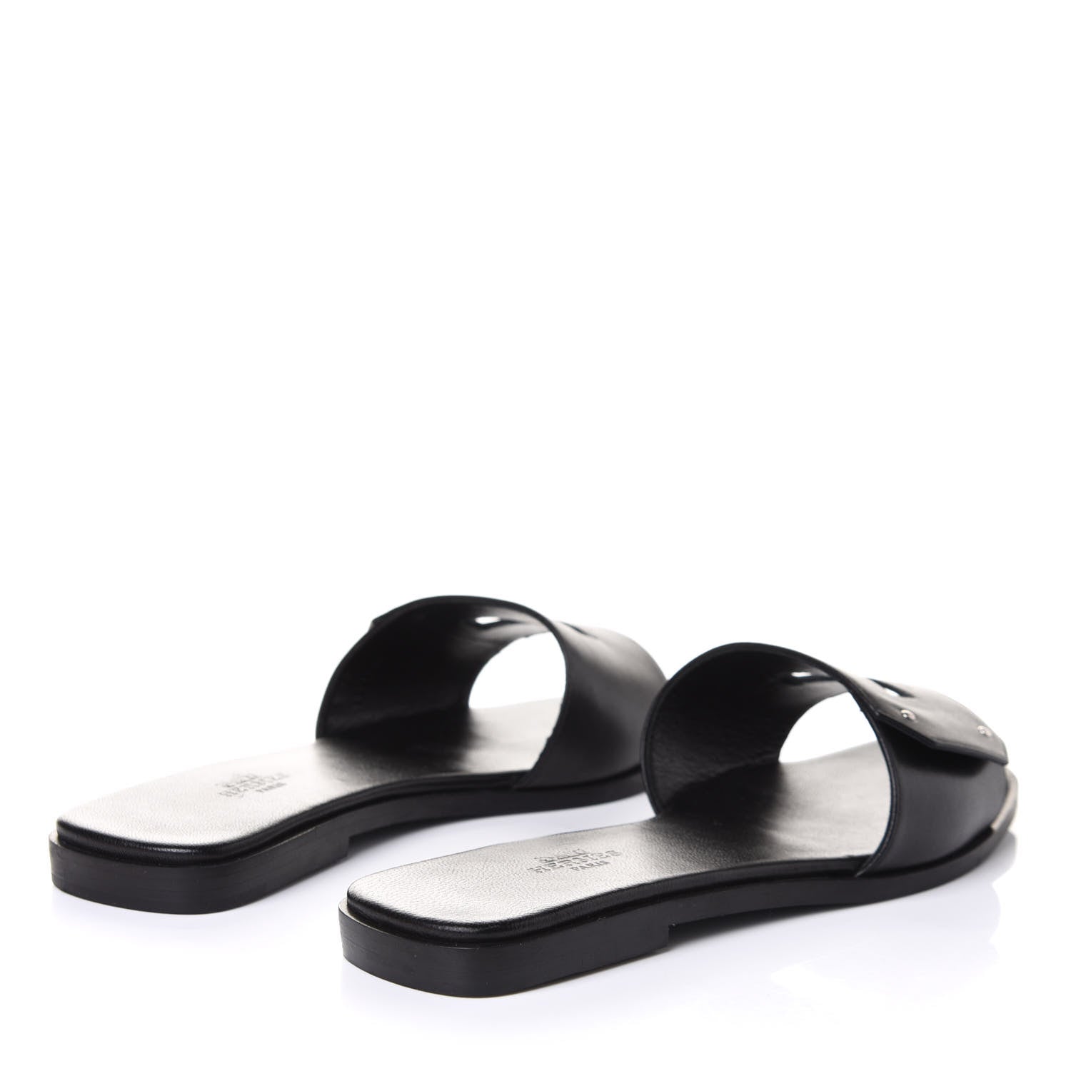 Hermes Calfskin View Sandals 37.5 Black 4 of 10