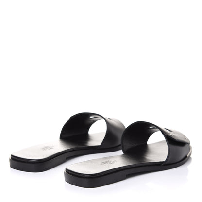 Hermes Calfskin View Sandals 37.5 Black 4 of 10