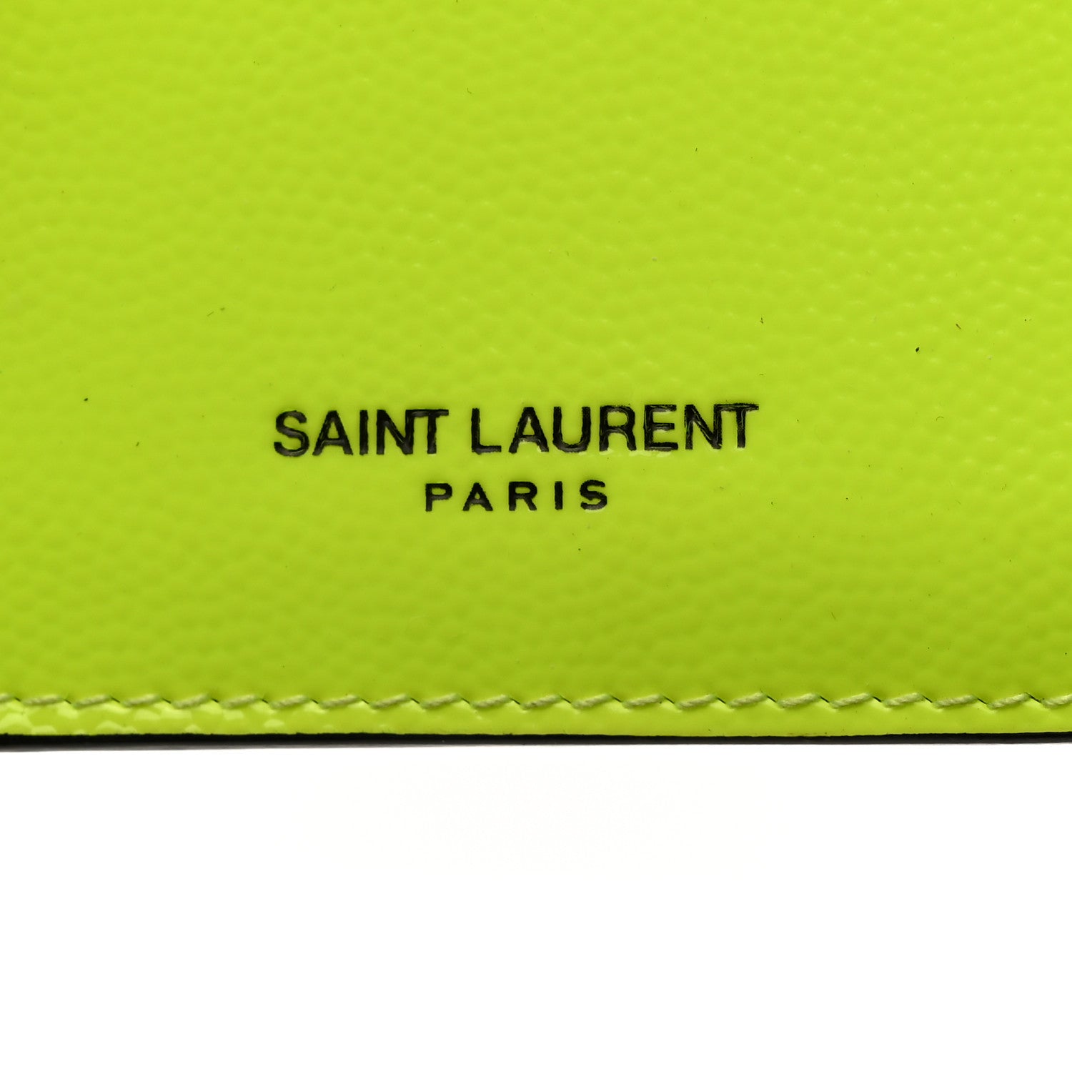 Saint Laurent Patent Calfskin 5 Fragments Zip Card Case Neon Yellow 5 of 8