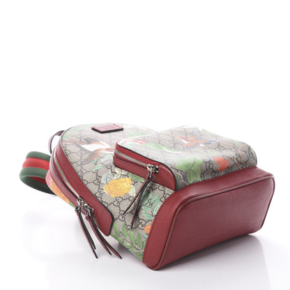 Gucci GG Supreme Monogram Tian Web Small Day Backpack Beige Multicolor Red 3 of 8