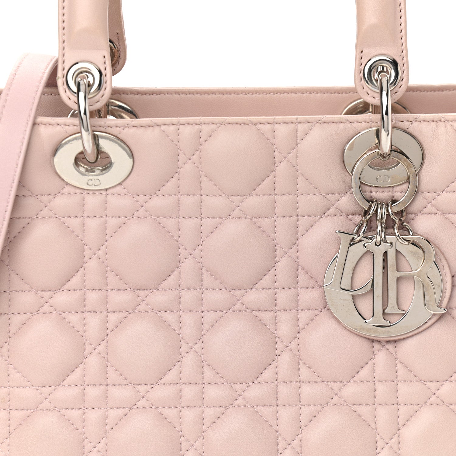 Christian Dior Lambskin Cannage Medium Lady Dior Light Pink 7 of 13