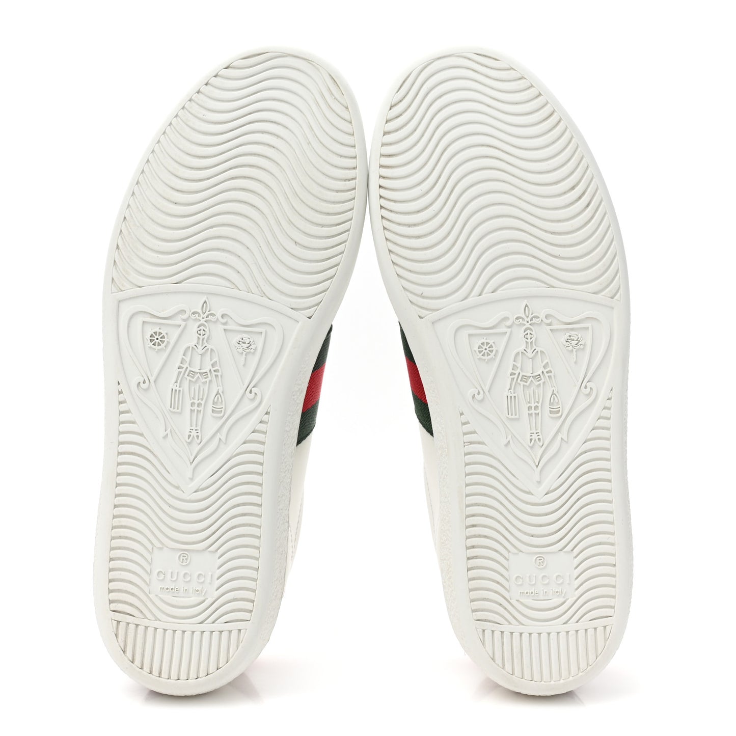 Calfskin Gucci 100 Womens Ace Sneakers 35 White Hibiscus Red
