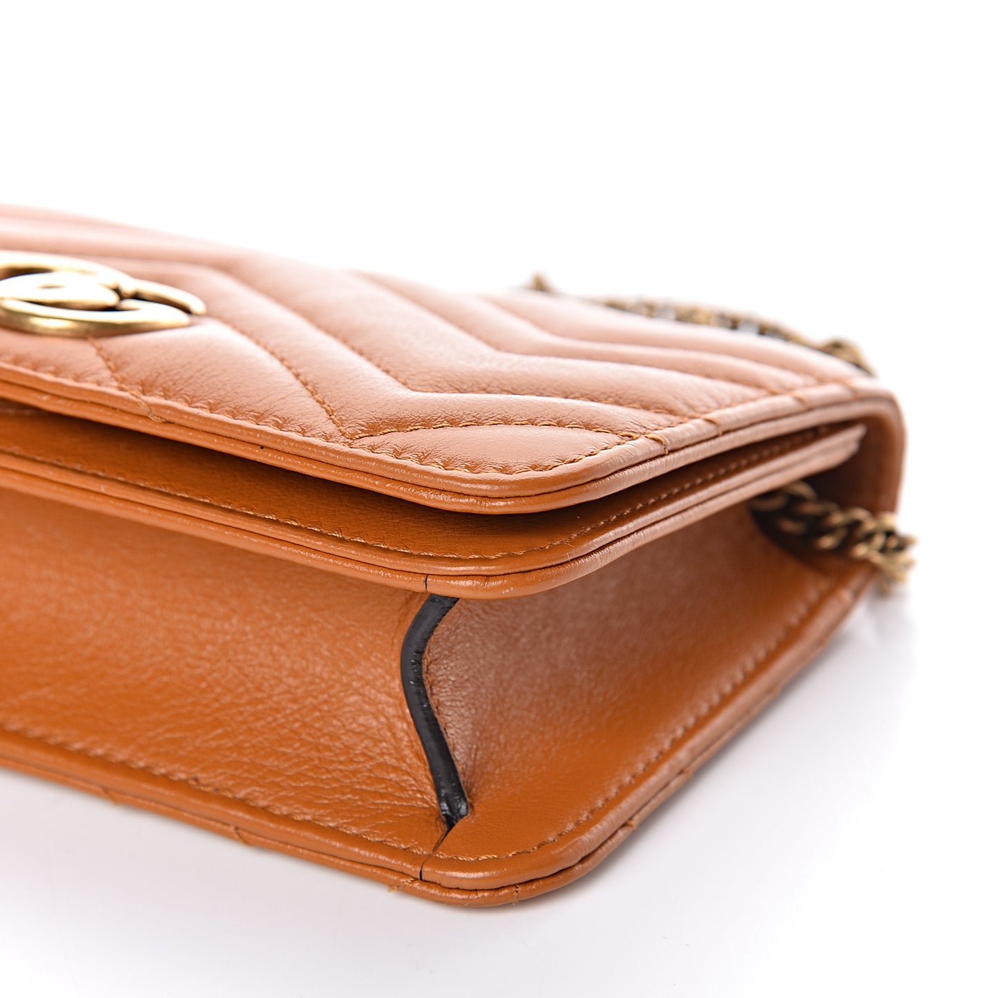 Calfskin Matelasse GG Marmont Mini Bag Cognac