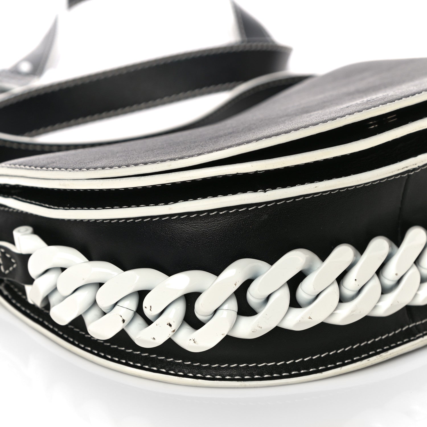 Givenchy Calfskin Mini Infinity Saddle Bag Black White 7 of 12