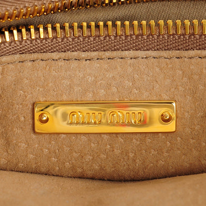 Miu Miu Goatskin Madras Shoulder Bag Bianco 6 of 8