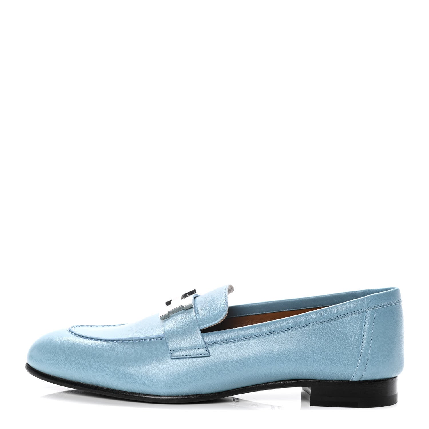Hermes Goatskin Paris Loafers 37 Bleu Dorset 1 of 11