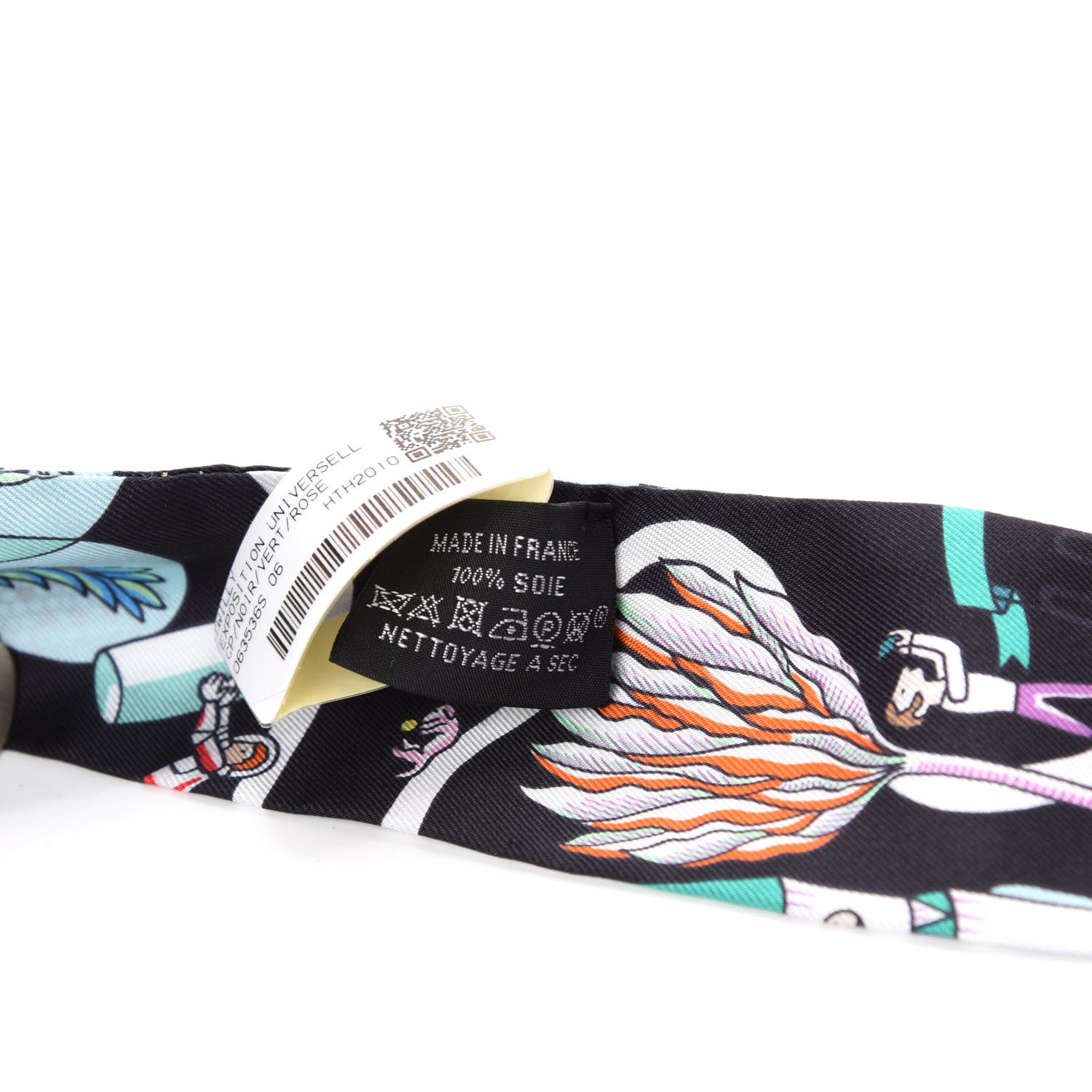 Hermes Silk Exposition Universelle Twilly Black Vert Rose 4 of 4