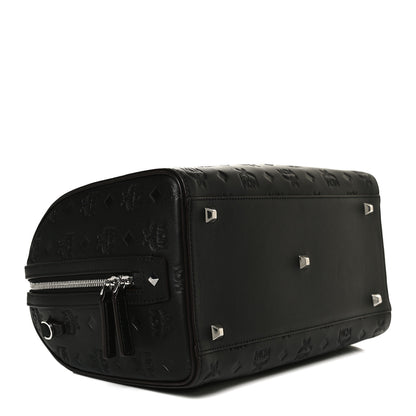 MCM Calfskin Ottomar Monogram Essential Boston Bag Black 10 of 13