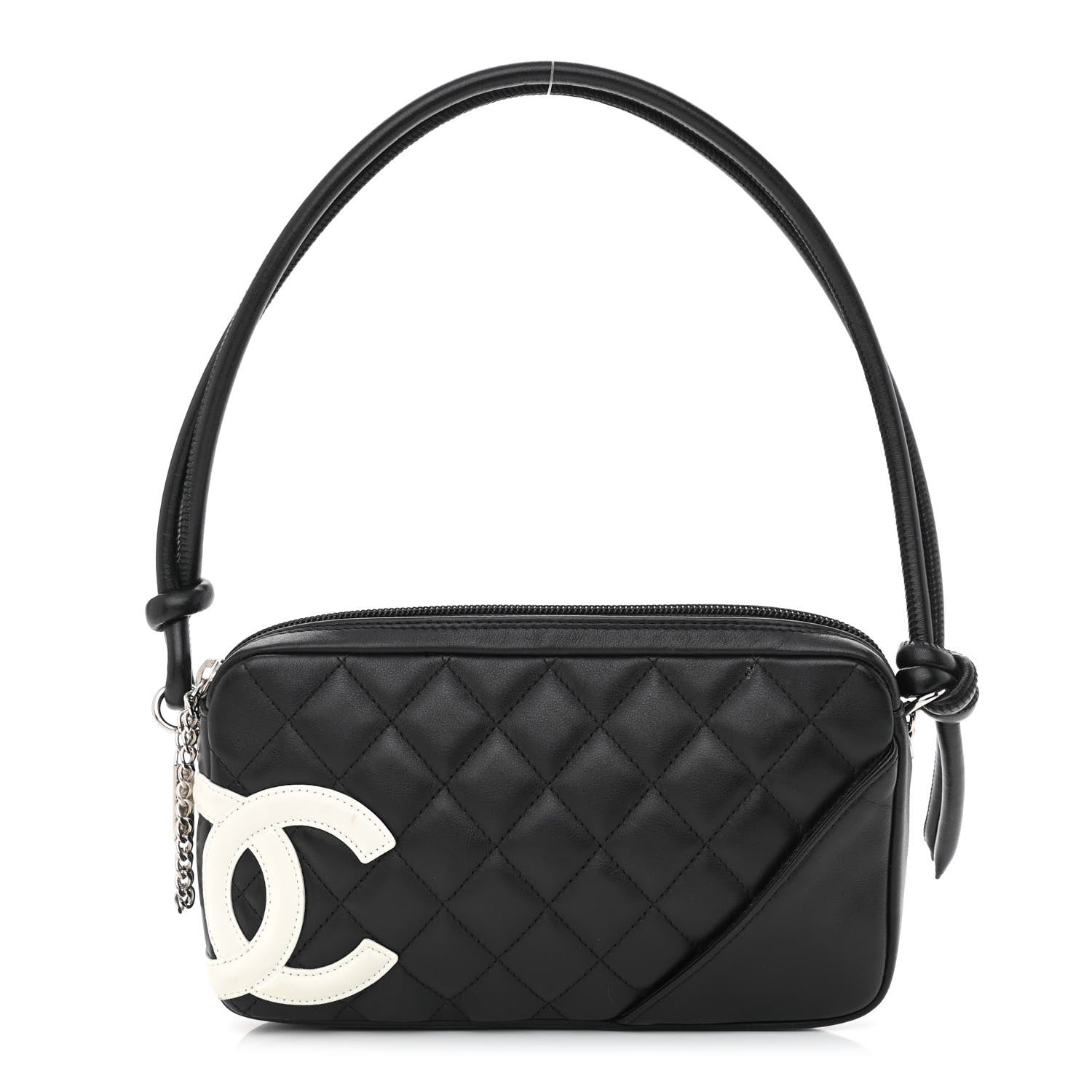 Chanel Calfskin Quilted Cambon Pochette Black White 1 of 11
