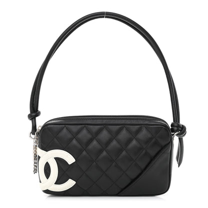 Chanel Calfskin Quilted Cambon Pochette Black White 1 of 11
