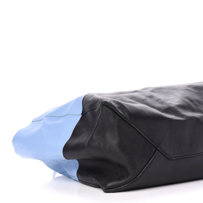 Celine Lambskin Horizontal Bi-Color Cabas Black Glacier 9 of 16