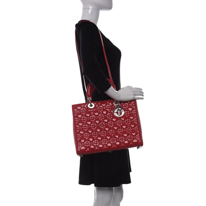 Christian Dior Patent Cannage Large Lady Dior Red 2 of 11