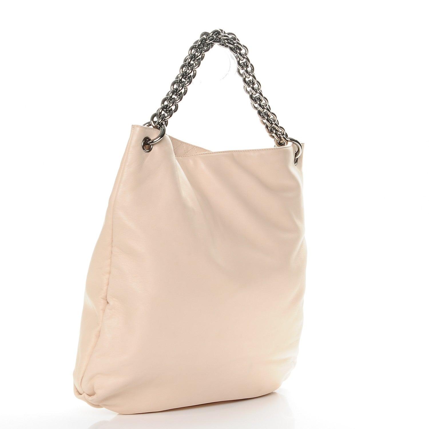 Chanel Lambskin Small Soft and Chain Hobo Beige 3 of 7