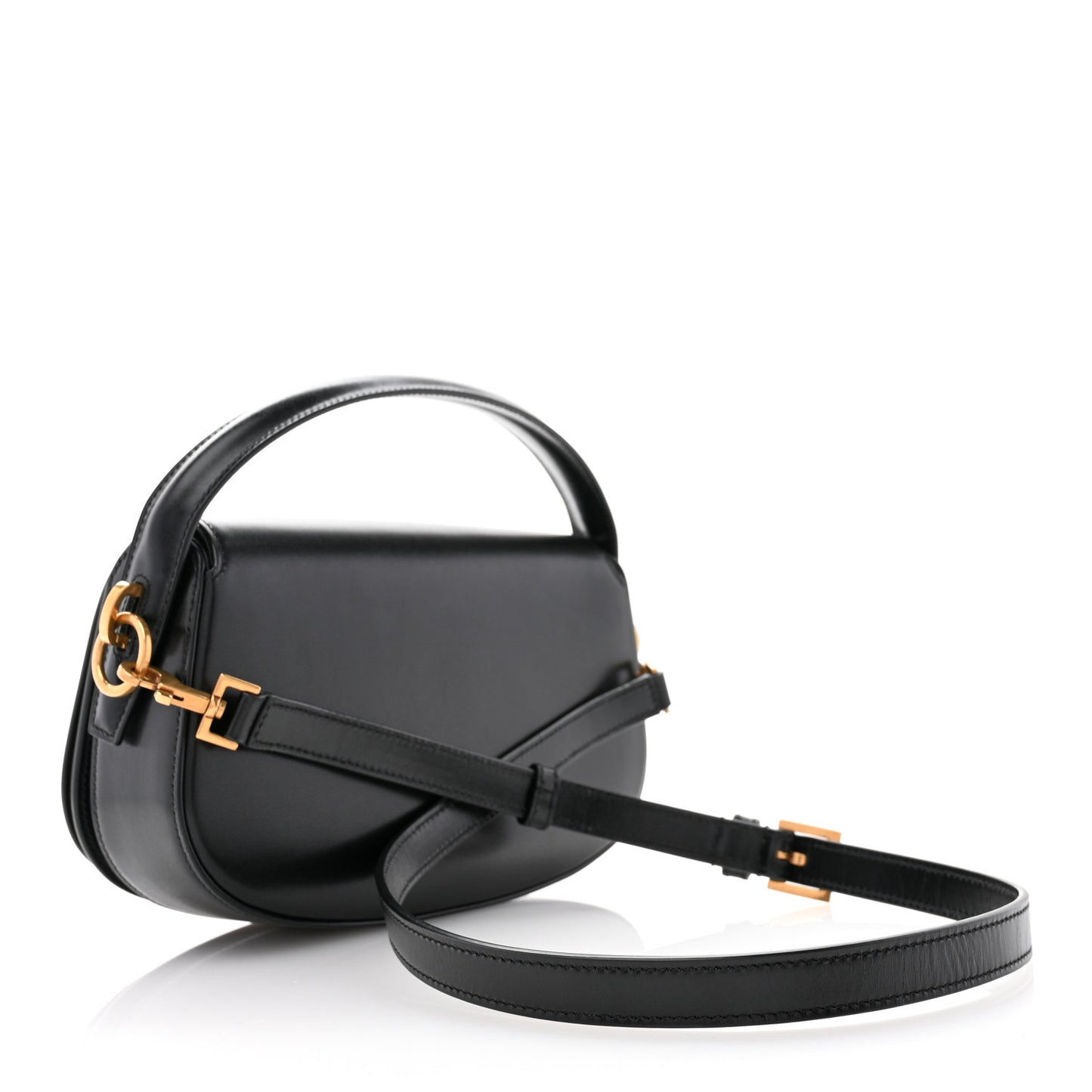 Box Calfskin Voltaire Top Handle Crossbody Bag Black