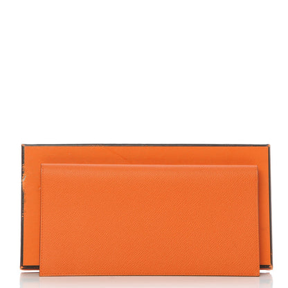 Hermes Epsom Checkbook Holder Wallet Orange 8 of 8