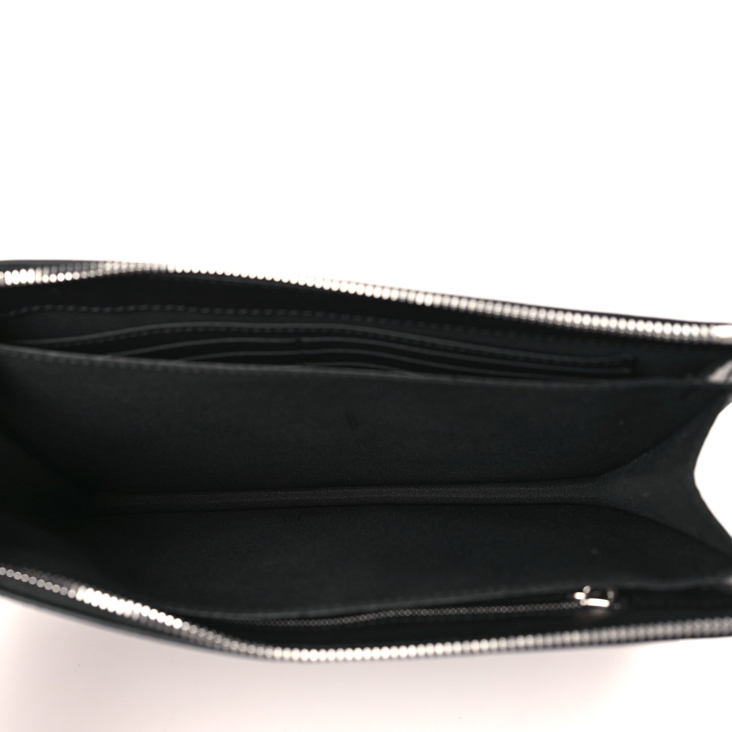 Fendi Vitello Grace F is Fendi Bi-Color FF 1974 Embossed Zip Pouch Maya Black 5 of 9