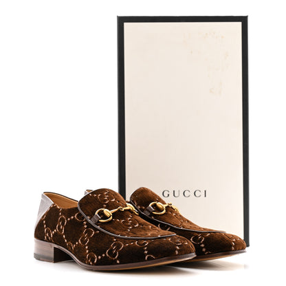 Gucci Velvet GG Monogram Goatskin Mens Horsebit Loafers 8.5 Brown Vintage Cocoa 11 of 11