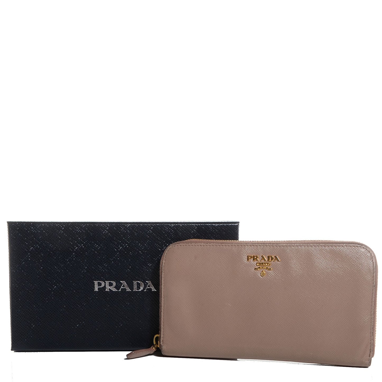 Saffiano Metal Zip Around Wallet Cammeo