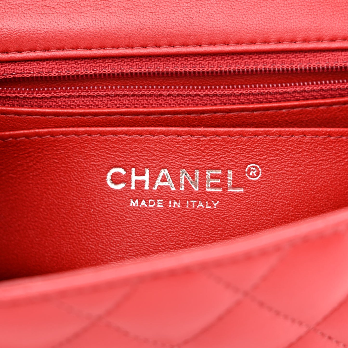 Lambskin Quilted Mini Square Flap Red