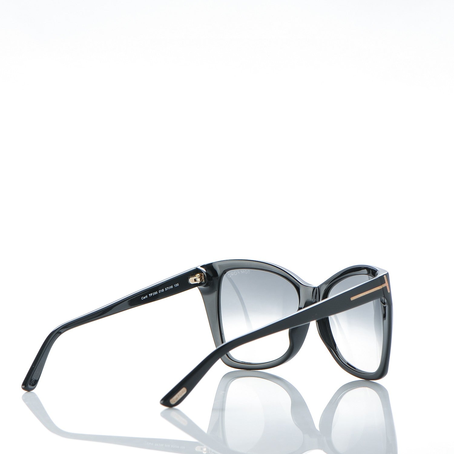 Tom Ford Carli Oversize Square Cateye Sunglasses TF295 Black 4 of 7