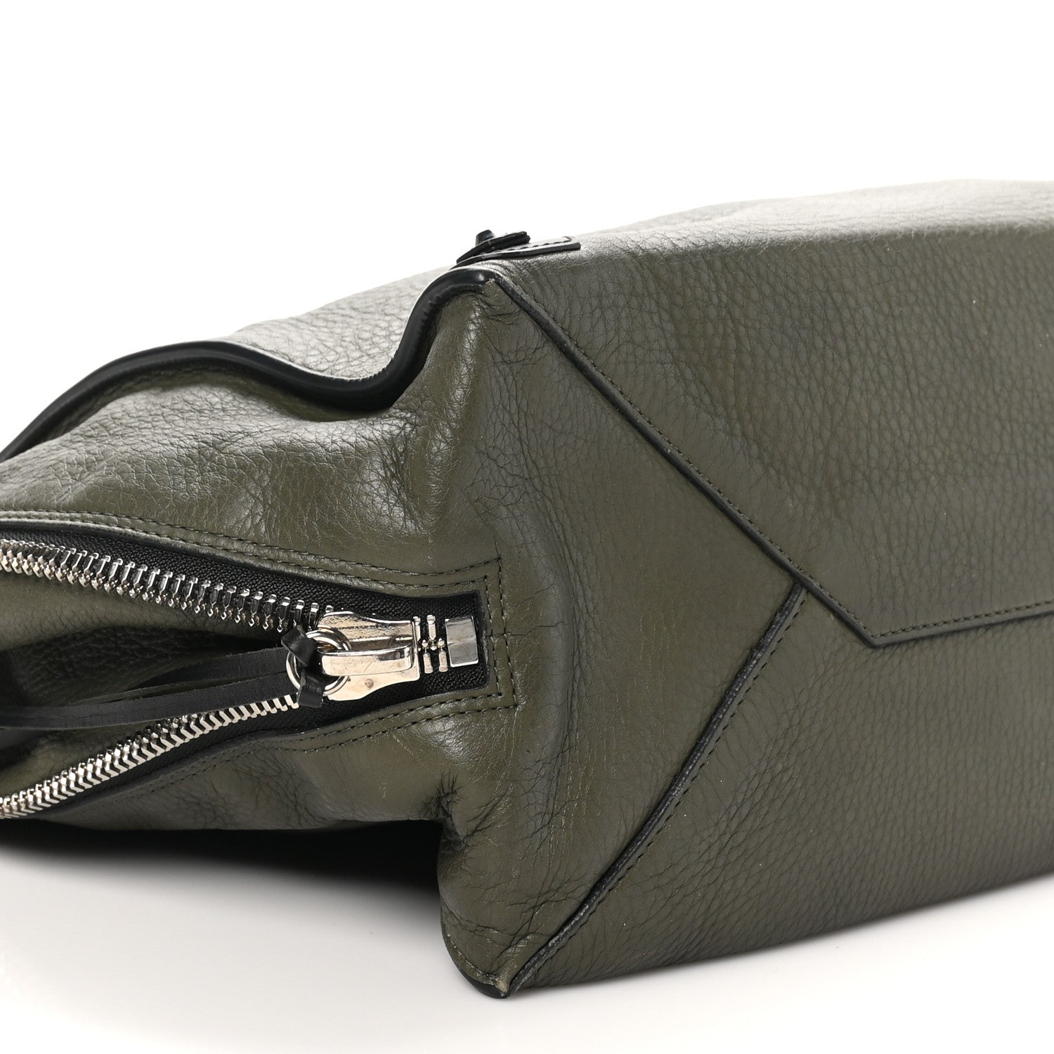 Balenciaga Supple Calfskin Papier A4 Zip Around Tote Green Black 9 of 10