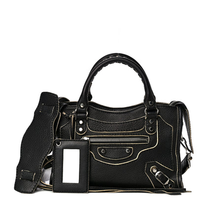 Balenciaga Supple Grained Calfskin Classic Silver Hardware Highlight Mini City Black 1 of 20