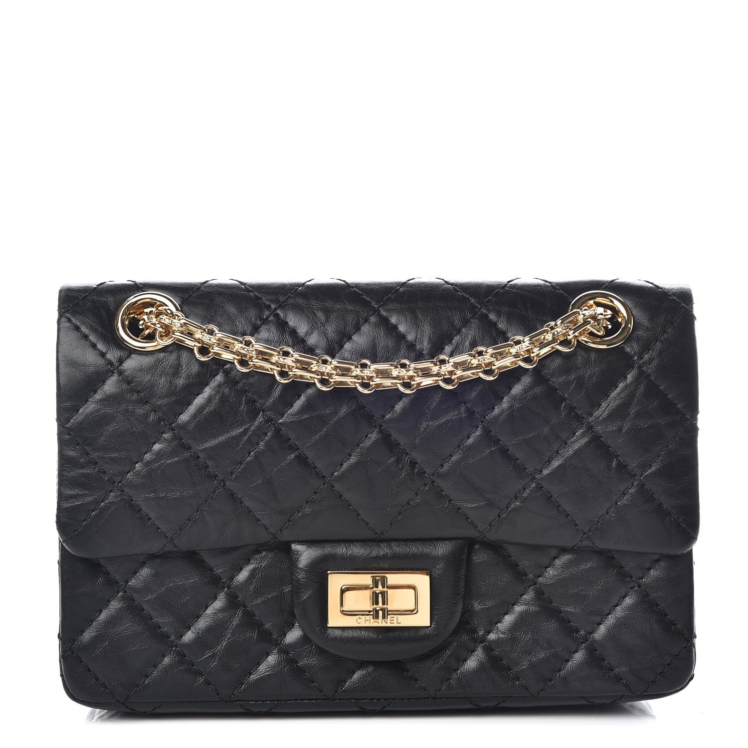 Chanel Aged Calfskin Quilted 2.55 Reissue Mini Flap Black 1 of 11