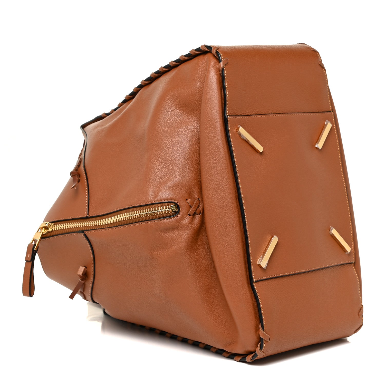 Loewe Calfskin Laced Hammock Shoulder Bag Tan 4 of 18