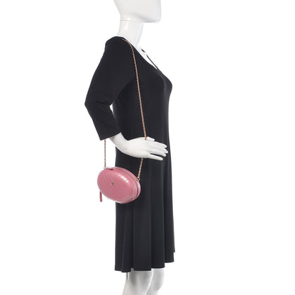 Chanel Calfskin Chevron Stitched Evening Bag Pink 2 of 7