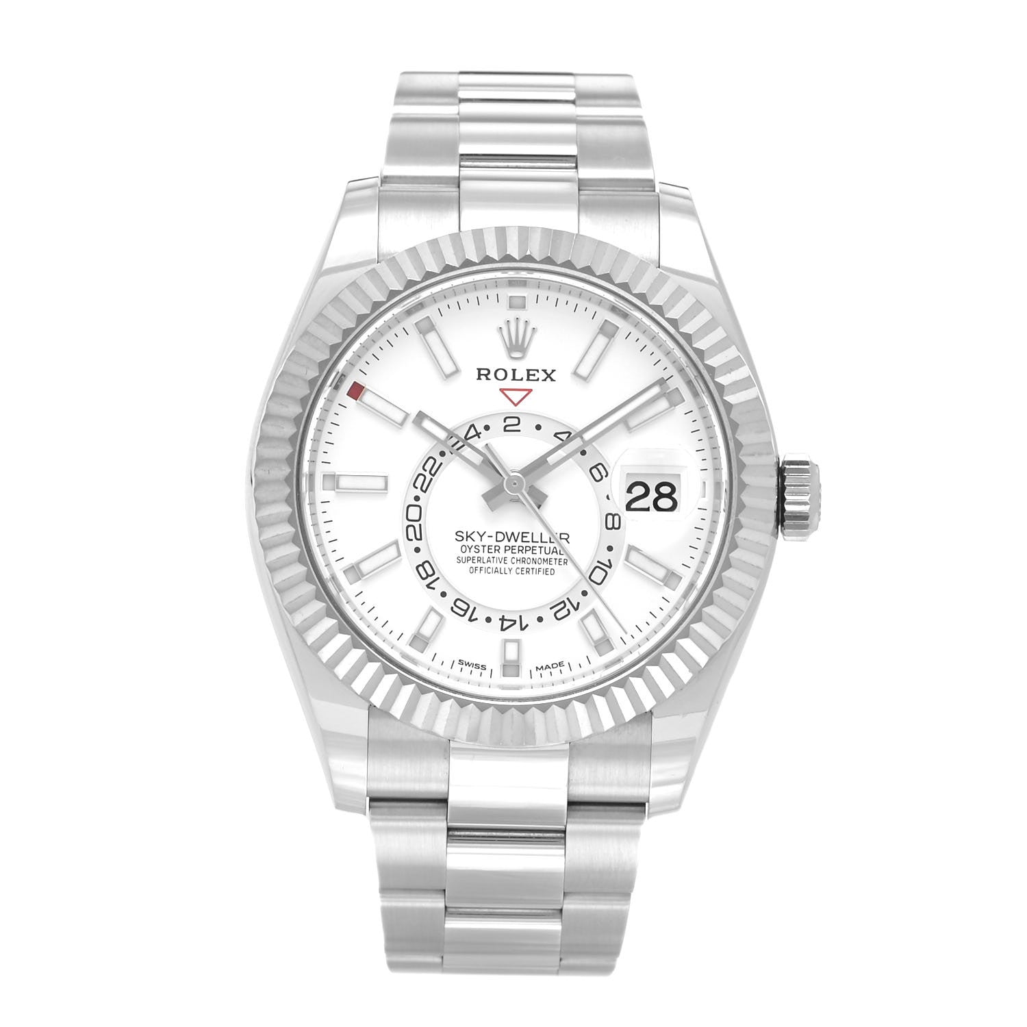 Rolex 18K White Gold Stainless Steel 42mm Oyster Perpetual Sky-Dweller Watch White 326934 1 of 5