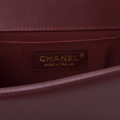 Chanel Lambskin Quilted Medium Boy Flap Burgundy 7 of 9