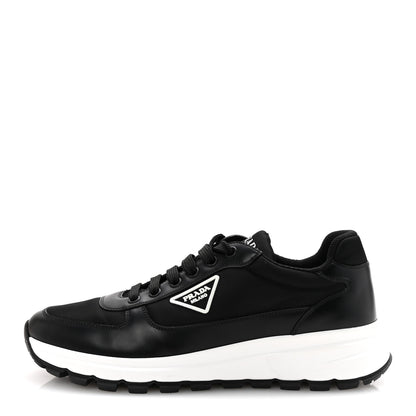 Prada Re-Nylon Piuma Metal Triangle Logo Quilted 45mm Sneakers 39.5 Black 1 of 10