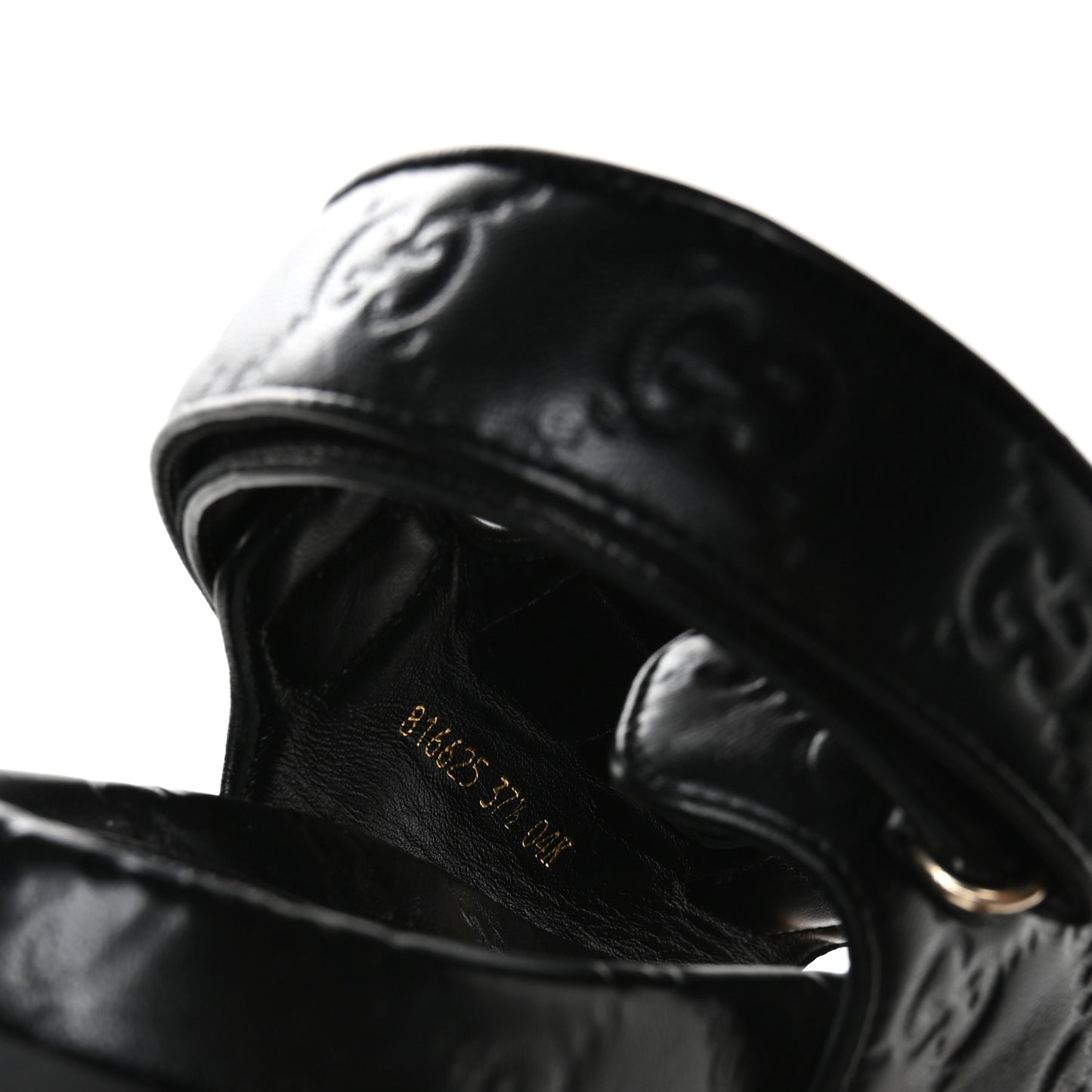 Guccissima GG Embossed Womens Sandals 37.5 Black