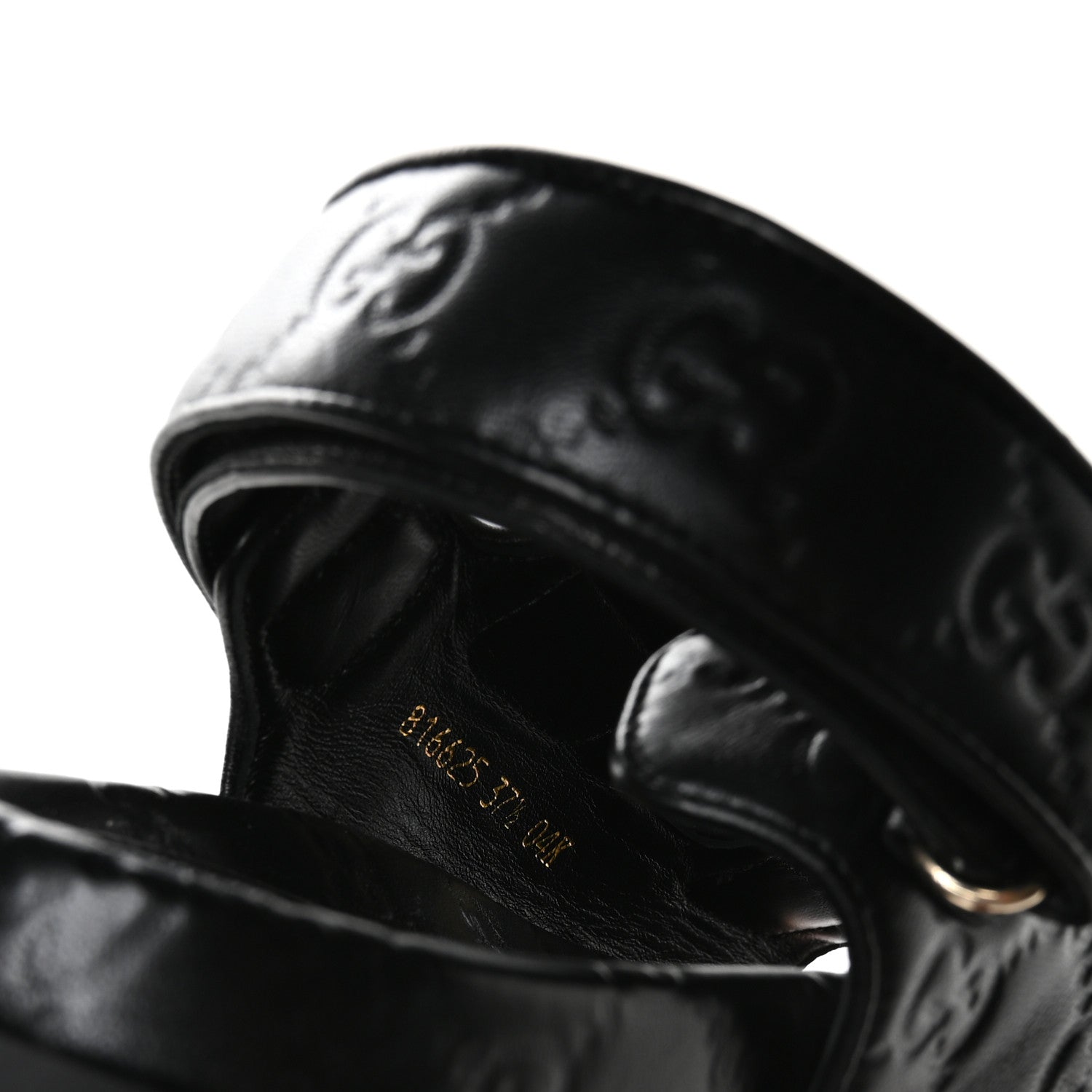 Gucci Guccissima GG Embossed Womens Sandals 37.5 Black 9 of 9