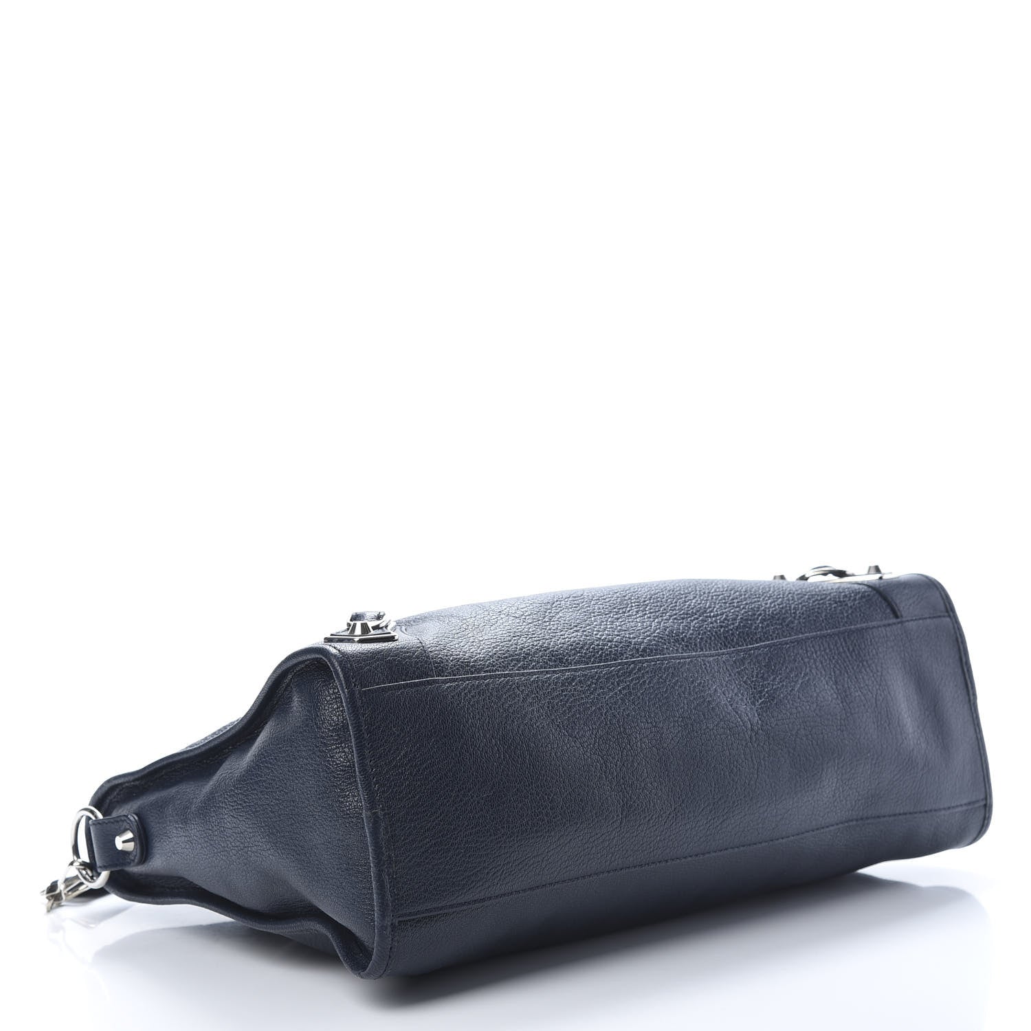 Balenciaga Chevre Silver Metallic Edge Hardware City Bleu Nuit Dark Sea 4 of 12