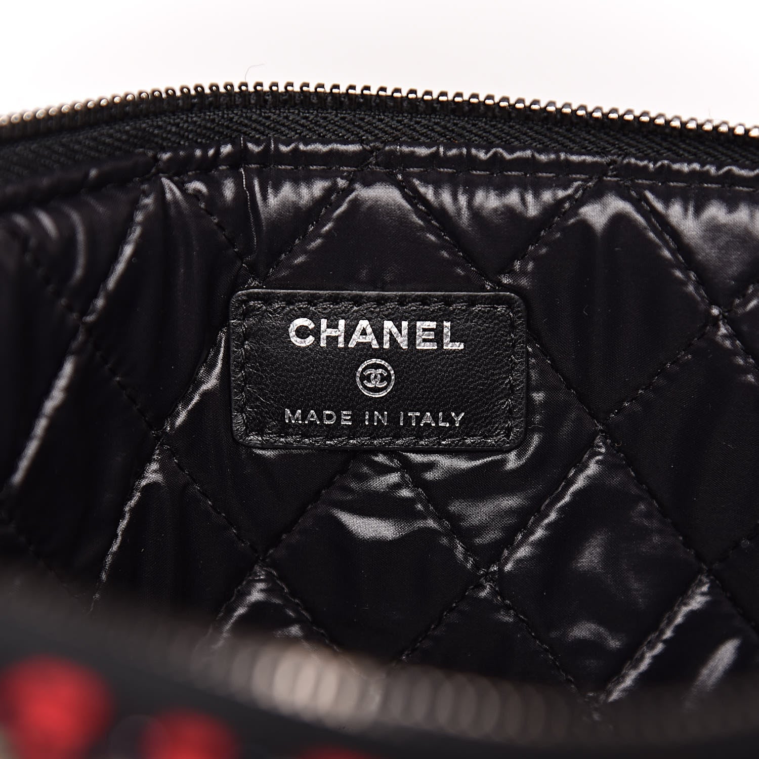 Chanel Tweed Quilted Medium Cosmetic Case Black 6 of 8