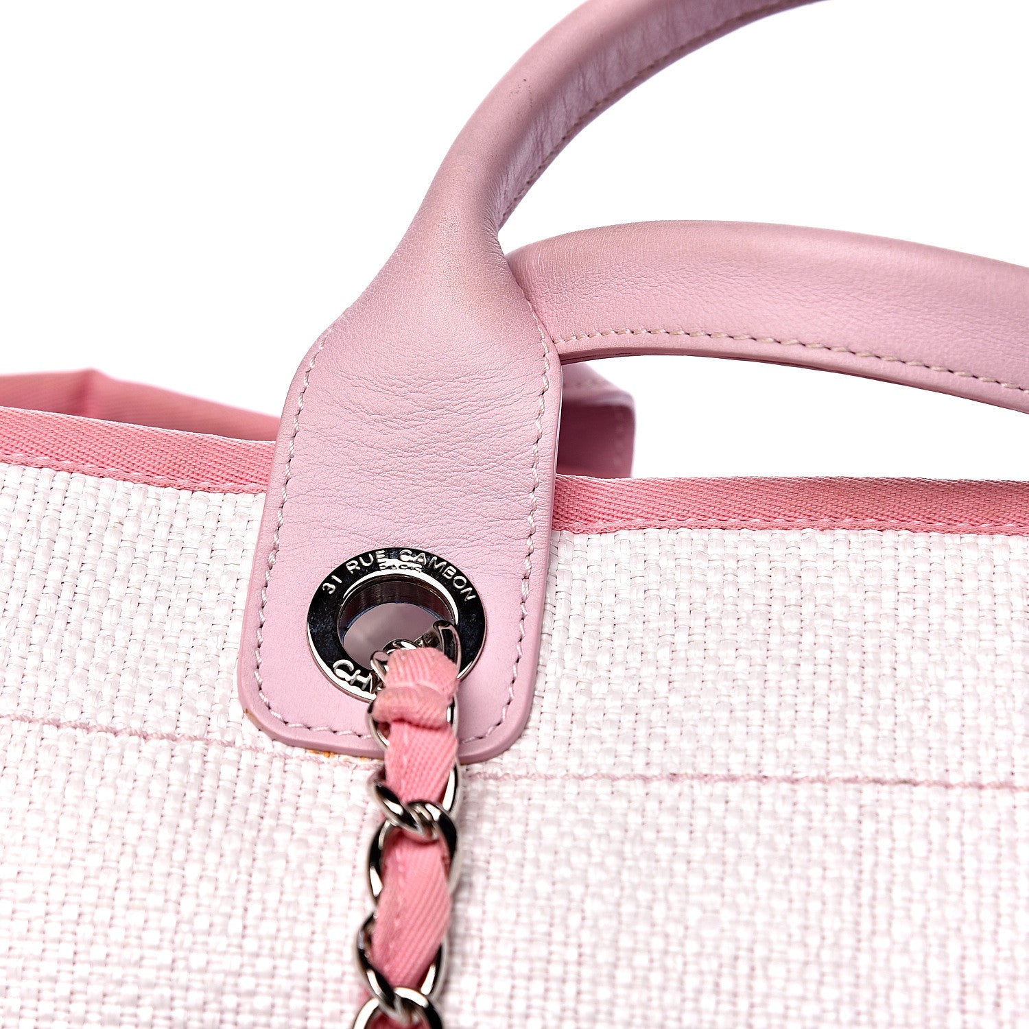 Chanel Canvas Medium Deauville Tote Pink 11 of 14