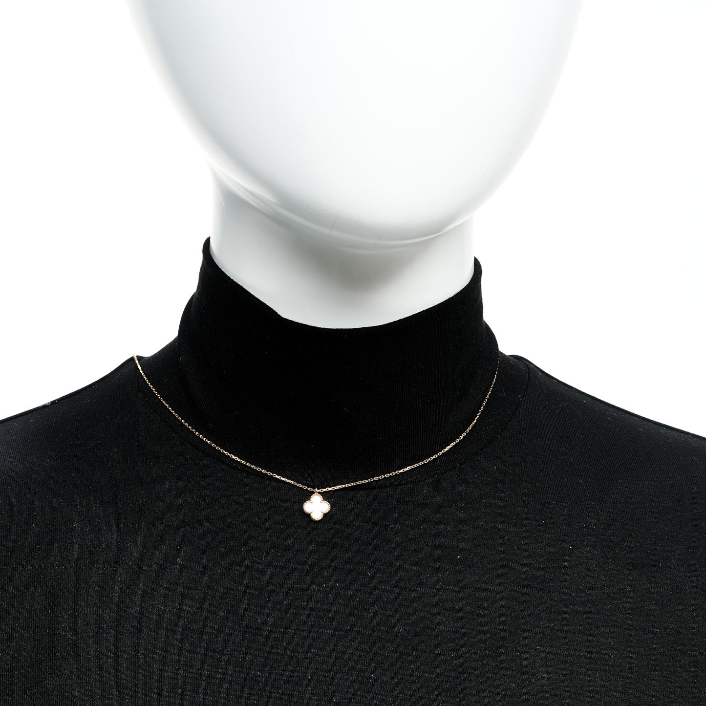 18K Yellow Gold Mother of Pearl Sweet Alhambra Pendant Necklace
