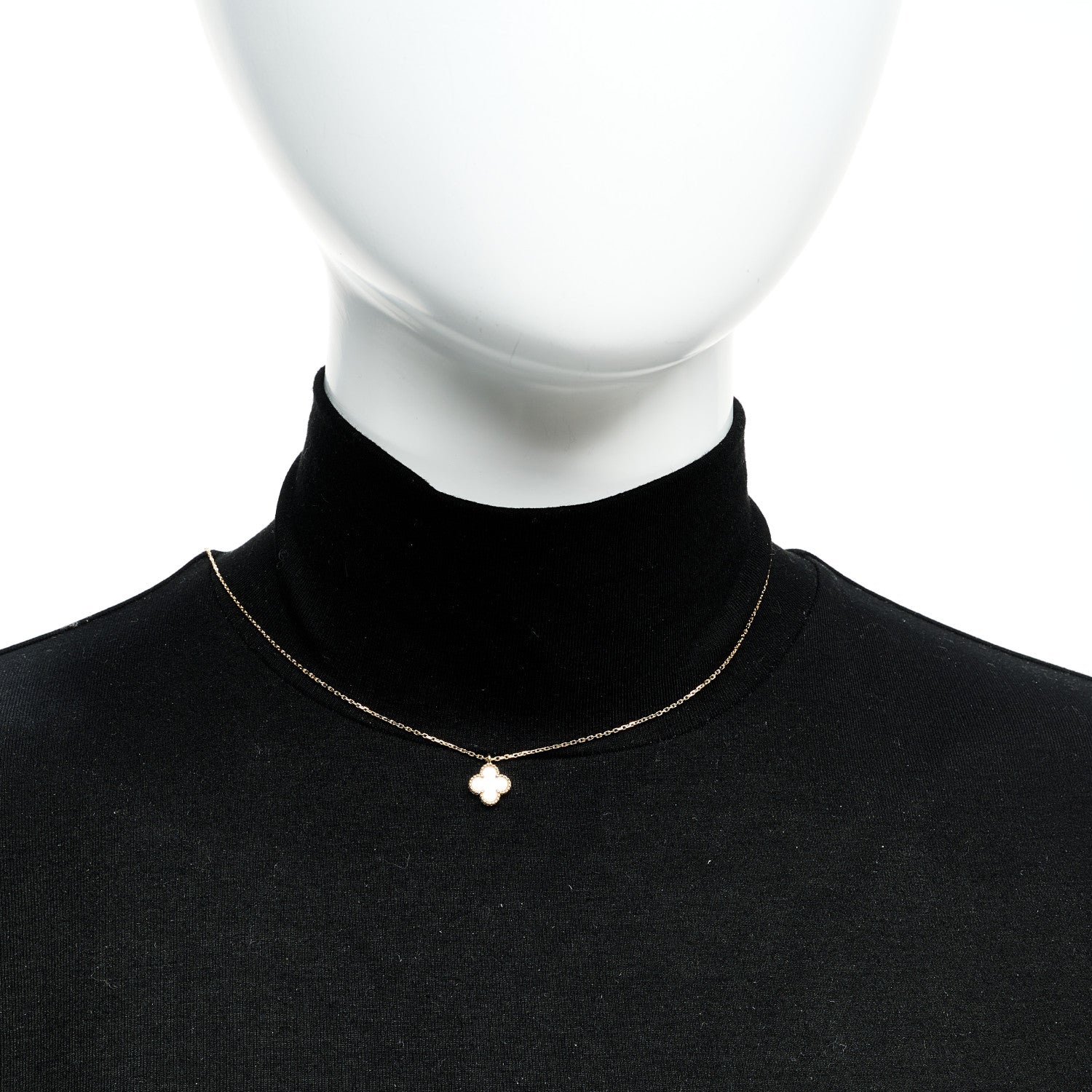 Van Cleef & Arpels 18K Yellow Gold Mother of Pearl Sweet Alhambra Pendant Necklace 2 of 6