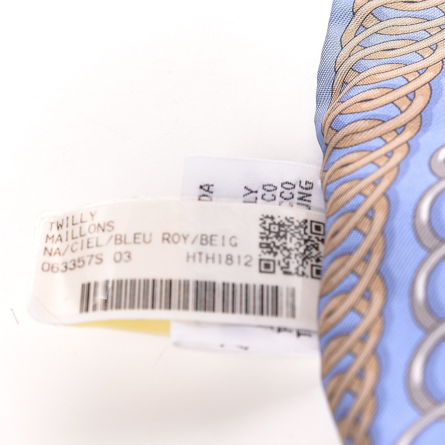 Hermes Silk Maillons Twilly Ciel Bleu Roy Beige 4 of 6