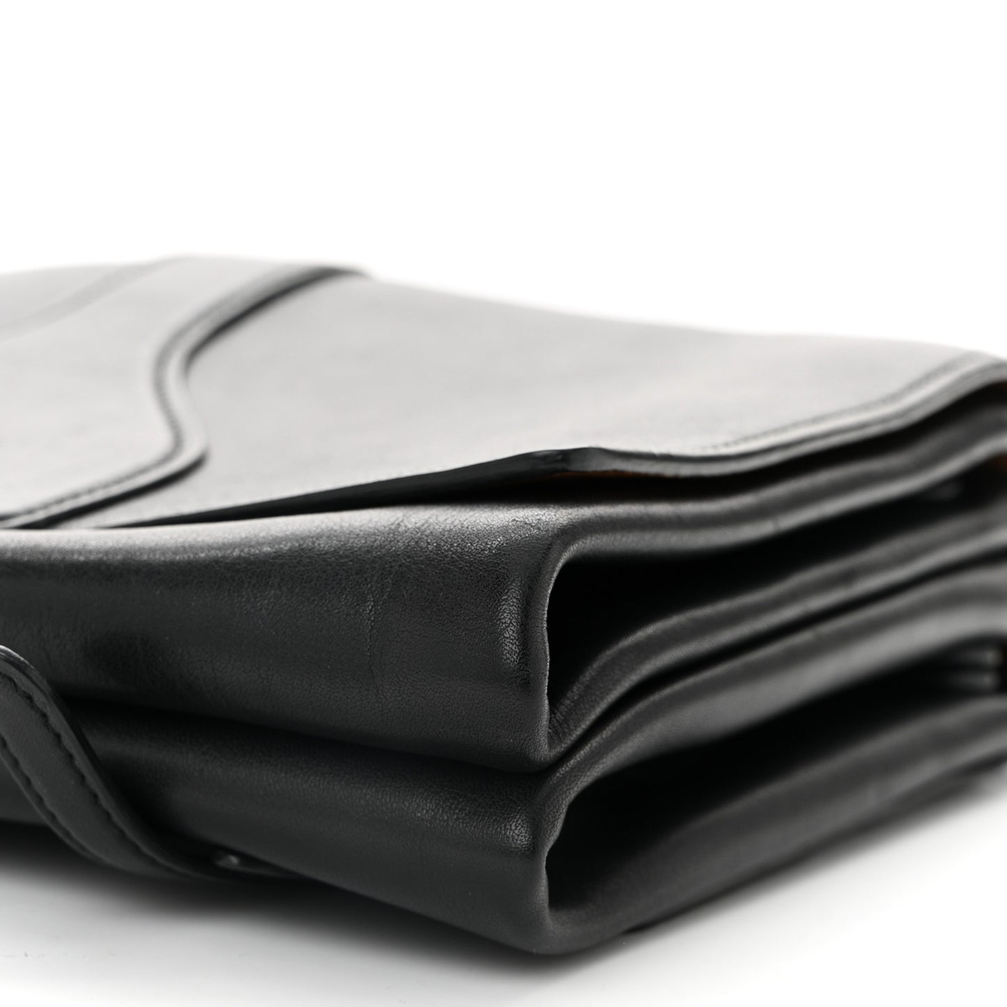 Vitello Soft Chain Flap Bag Black