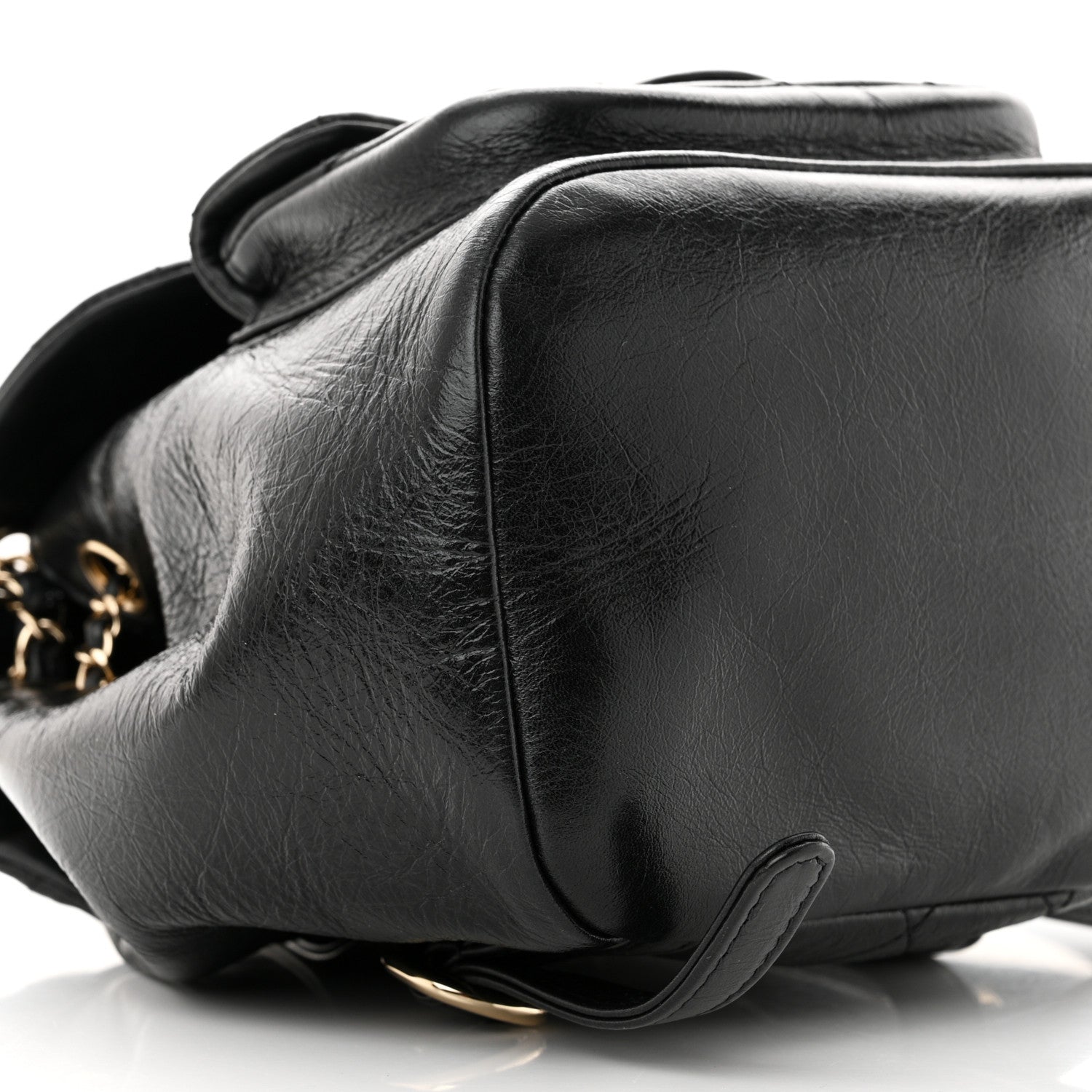 Chanel Glazed Aged Calfskin Quilted Small Duma Drawstring Backpack Black 8 of 9