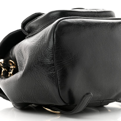 Chanel Glazed Aged Calfskin Quilted Small Duma Drawstring Backpack Black 8 of 9