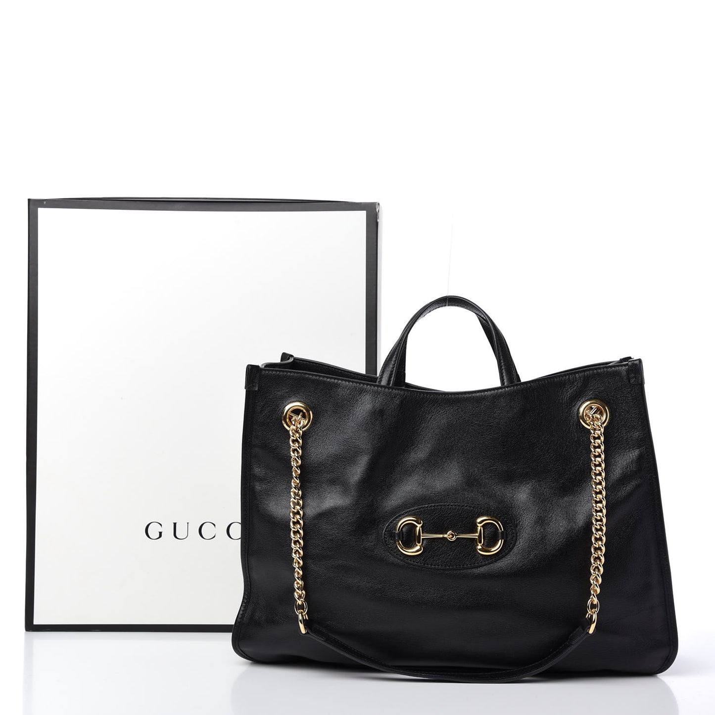 Calfskin Large Horsebit 1955 Tote Bag Black