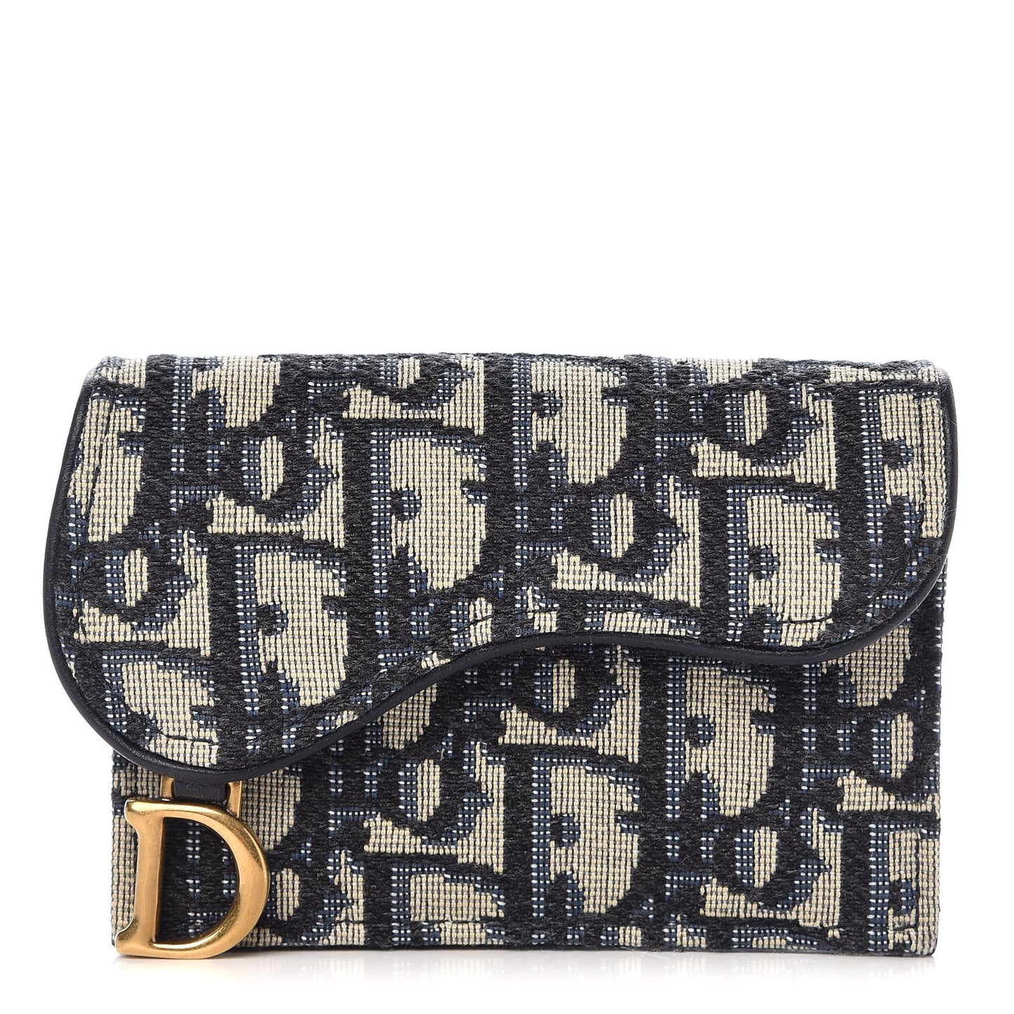 Oblique Saddle Card Holder Blue