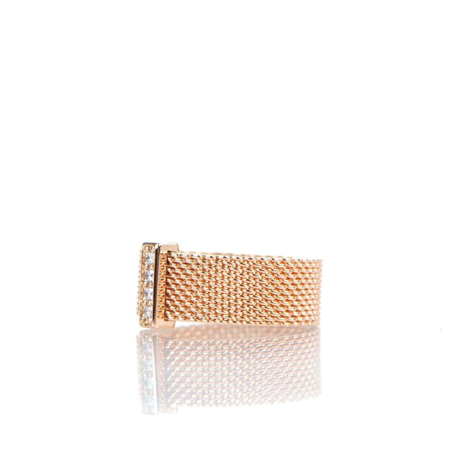 Tiffany 18K Rose Gold 4 Diamond Somerset Ring 4.5 3 of 6