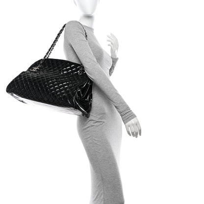 Chanel Patent Quilted Maxi Just Mademoiselle Bowling Bag Black 2 of 16
